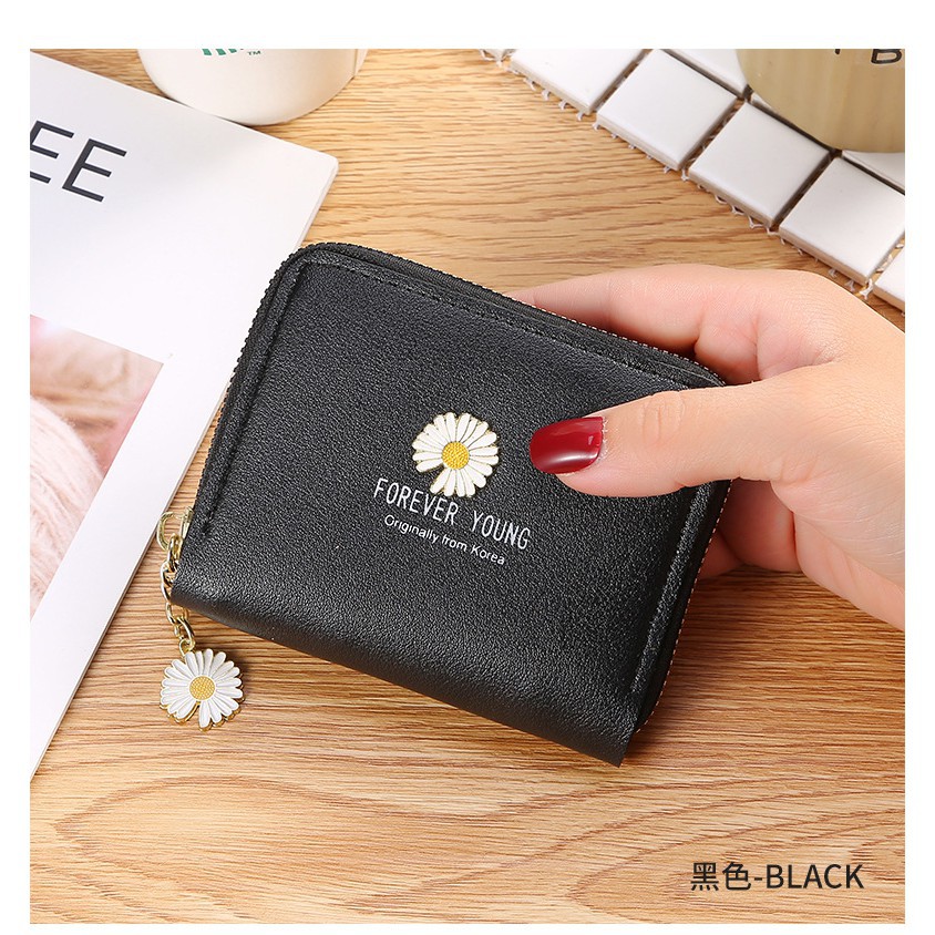 GO! DL381 Dompet Wanita Koin Motif Bunga Daisy free gantungan bunga Korean Fashion