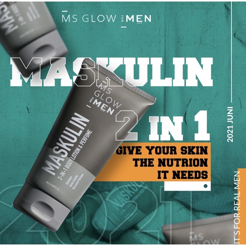 (Belum Ready) MS GLOW MASKULIN / 2 IN 1 BODY LOTION FOR MEN