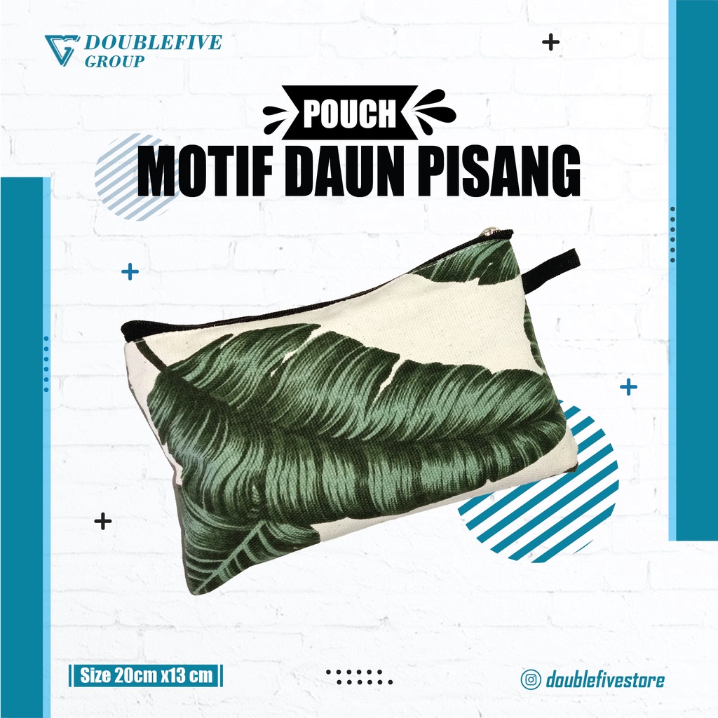 Tas Jinjing Tali Sumbu kanvas Tas Mukena Serbaguna Tas Wanita Motif - DAUN PISANG