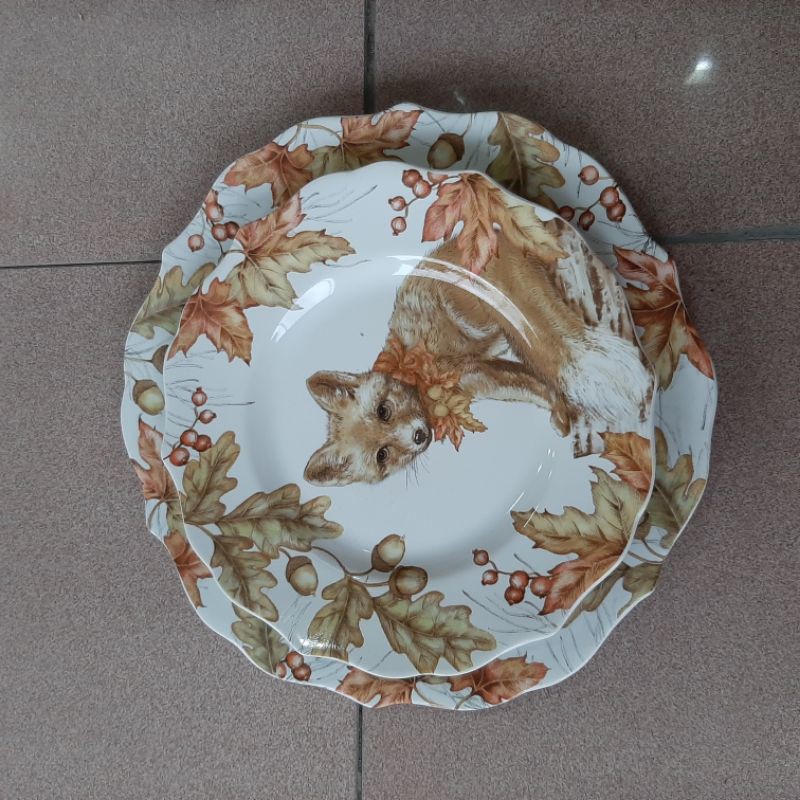 SET SALAD PLATE + DINNER PLATE/PIRING LUCU/PIRING GEMES/PIRING CANTIK