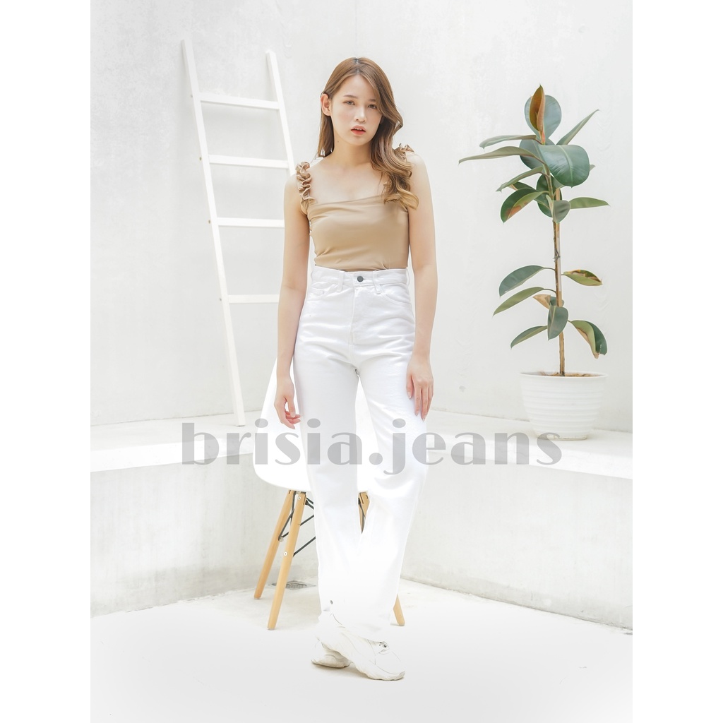 [SIZE 34-38] WENDY Boyfriend Jeans JUMBO - WHITE / BIGSIZE