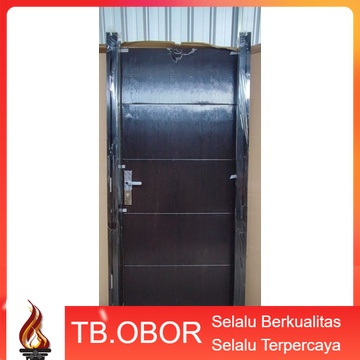 Pintu Kamar Tidur Utama Minimalis Utama Baja Kodai TX-08 Warna Coklat  ( cargo shopee )