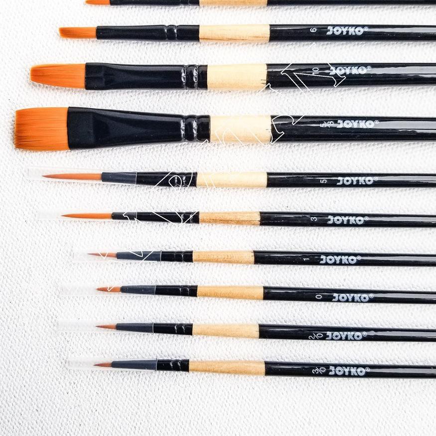 

►®◄ Kuas Lukis Joyko BR-9 Round Brush set 10 pcs / Painting Brush set