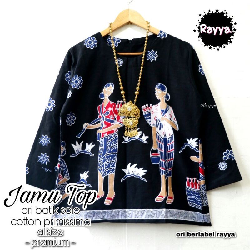 atasan batik murah solo jamu top hitam batik tuman solo
