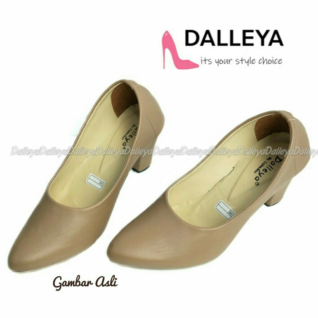 BONAY SILKY - Dalleya Shoes sepatu high Heels pantofel kerja kantor wanita simple casual-MOKKA