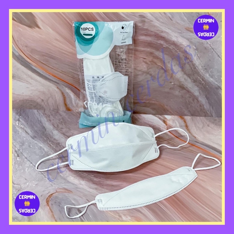 Masker KF94 Model Evo 4D Tali Sewarna Isi 10 Pcs