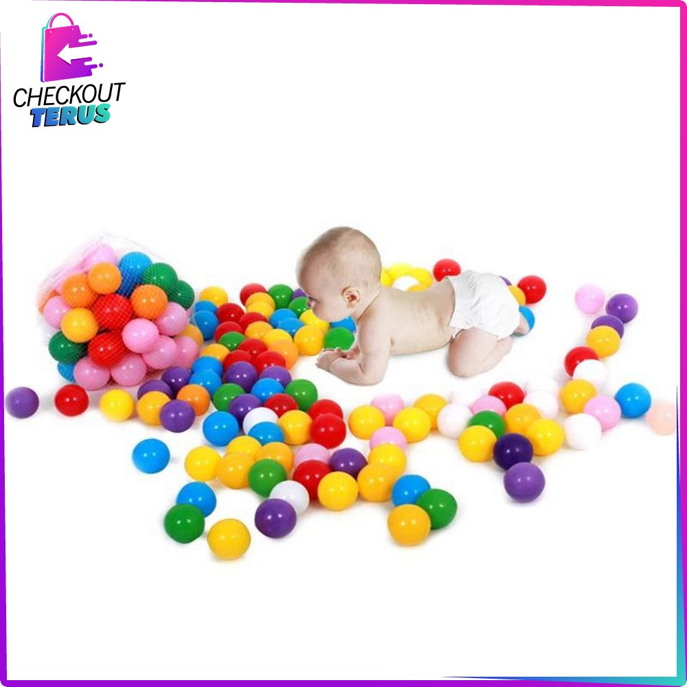 CT M28 Mainan Mandi Bola Plastik Warna Warni Isi 50PCS Untuk Tenda Keranjang Mandi Kolam Anak Pretend Play SNI