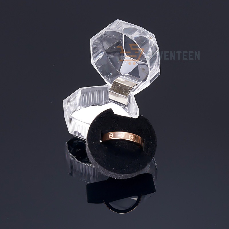 KOTAK PERHIASAN EMAS WADAH PERMATA / RING BOX HOLDER CRYSTAL TRAVEL JEWELRY BOX CINCIN KADO