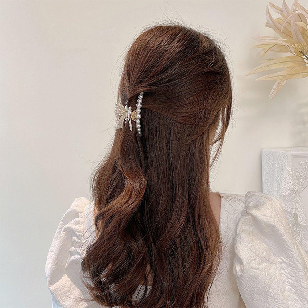 Needway   Wanita Cakar Rambut Hiasan Kepala Elegan Hollow Untuk Perempuan Klip Rambut Alloy Ponytail Holder