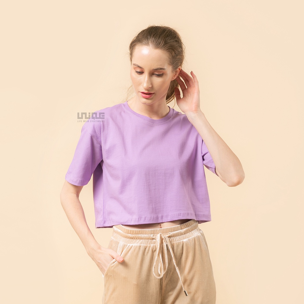 UNIQUE - (CropTop Series) Kaos Oversize Croptop Lylac