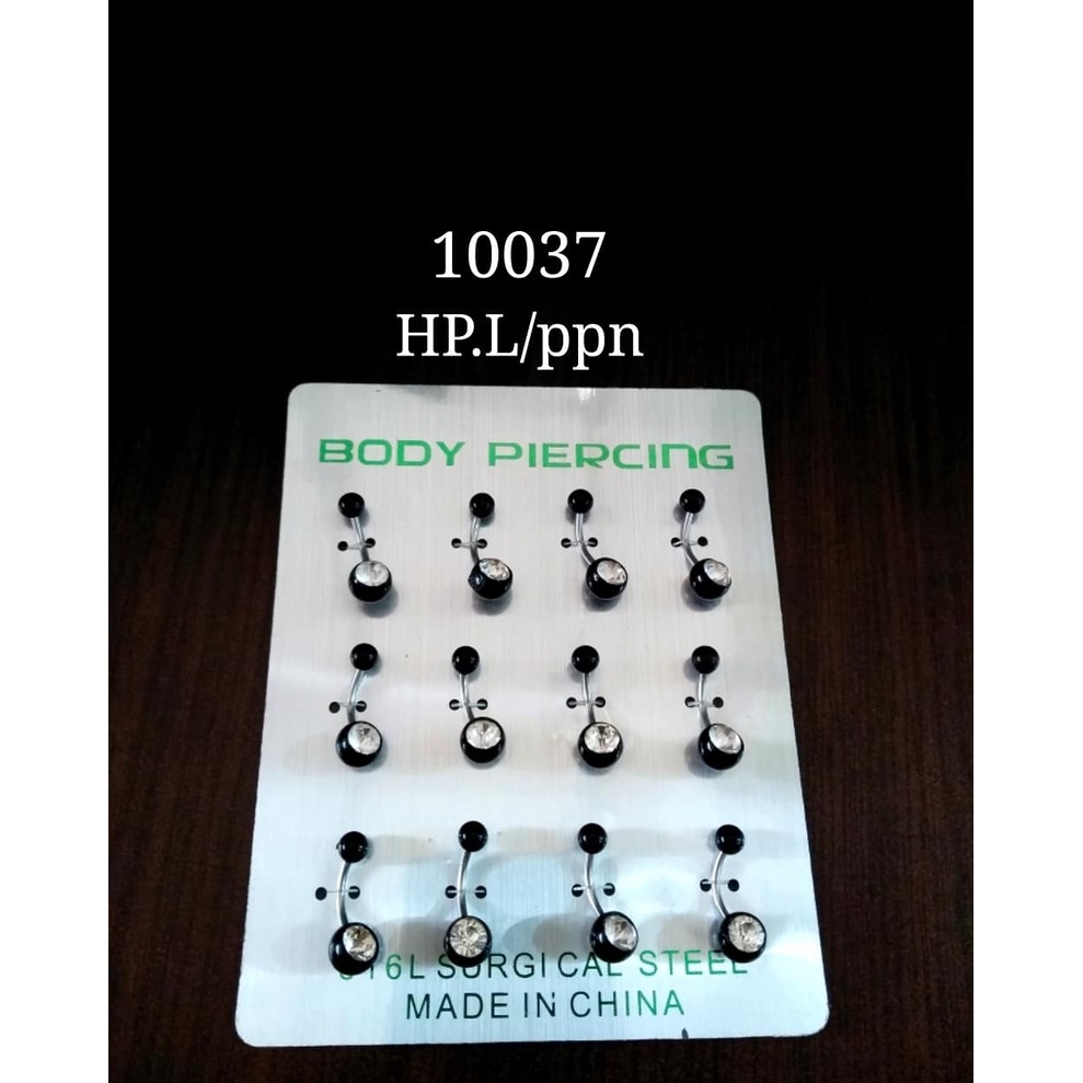 GROSIR ANTING BULAT PIERCING HITAM SILVER WARNA