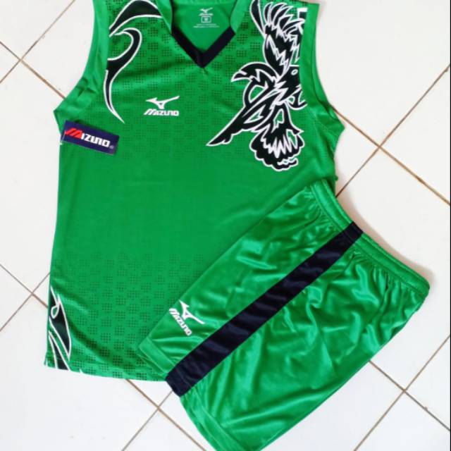 Jersey Volly Mizuno Singlet Hijau/ Baju Voli / Kostim Tim /  Kaos Setelan Olahraga Volley Ball