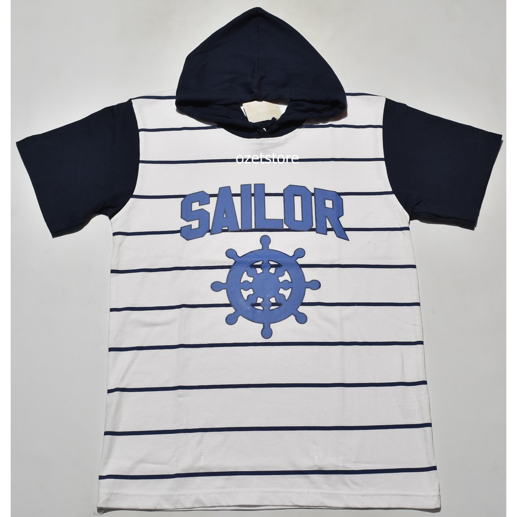 Kaos Merk T Zone Hodie Pria Casual Lengan Pendek Putih Navy KTZ01 ORIGINAL