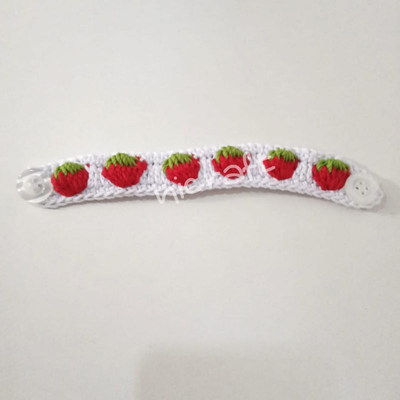 konektor masker rajut strawberry lucu banget, SEBELUM ORDER BACA DESKRIPSI TERLEBIH DAHULU YA