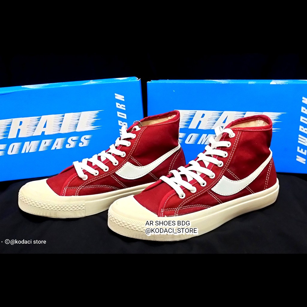 SEPATU CANVAS COMPASS TINGGI MAROON /SEPATU COMPASS TINGGI /SEPATU SNEAKERS COMPASS TINGGI MERAH ORI