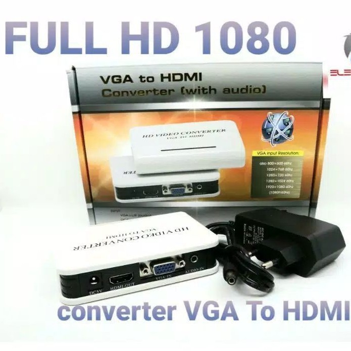 HD Video Converter VGA To HDMI With Audio Full HD