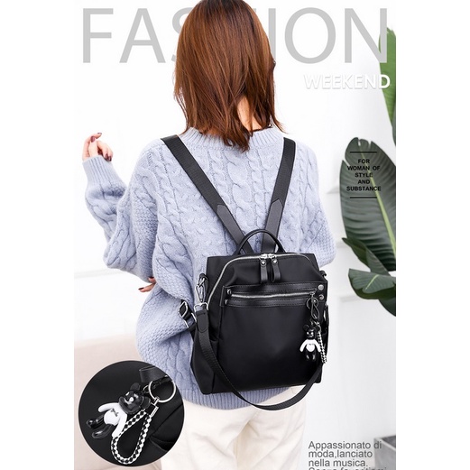 BJ81289 - BLACK/RED - RANSEL PUNGGUNG BACKPACK TAS SEKOLAH KULIAH TAS WANITA FASHION IMPORT MODIS ELEGAN TERMURAH TERLARIS TERBARU BAGSTORE JAKARTA TAS BATAM GT1289