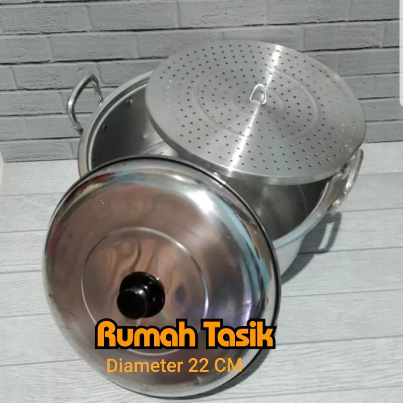 Panci Langseng Dandang Kukus Steamer Ukuran 22 Cm Multifungsi