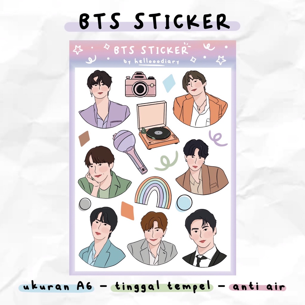 

BTS Art Sticker (18 Sticker) | Deco Sticker | Bangtan Boys Jin Suga J-Hope Jimn RM V Jungkook | Stiker Kpop