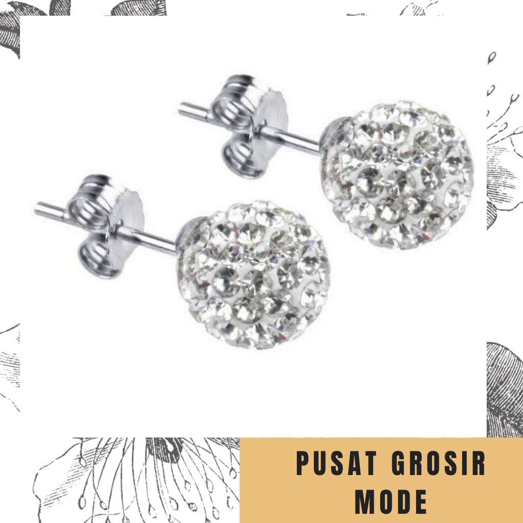 Anting Crystal Titanium ANTI KARAT SELAMANYA PGM AT15