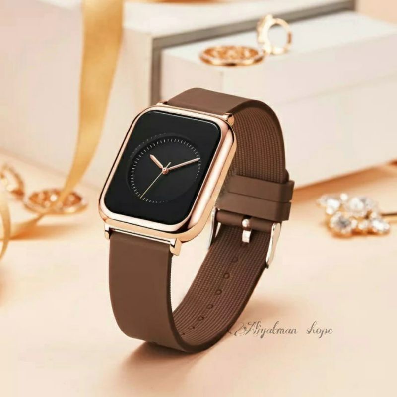 JAM TANGAN CEWEK MIRETE ORIGINAL STRAP SILIKON IMPORT FASHION WANITA_JAM TANGAN CEWEK  TAHAN AIR CASE ROSGOLD MIRETE ORIGINAL JAM TANGAN KASUAL WANITA STRAP SILION PERSEGI MODEL MEWAH FREE BATRAI CADANGAN