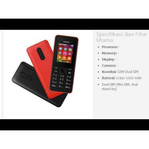 Handphone Jadul Nokia 107 Dual Sim Gsm Gsm