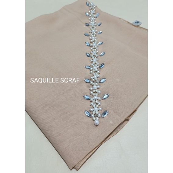 segiempat bella square payet mutiara permata/jilbab segiempat bella square bando payet/hijab bella-COKSU