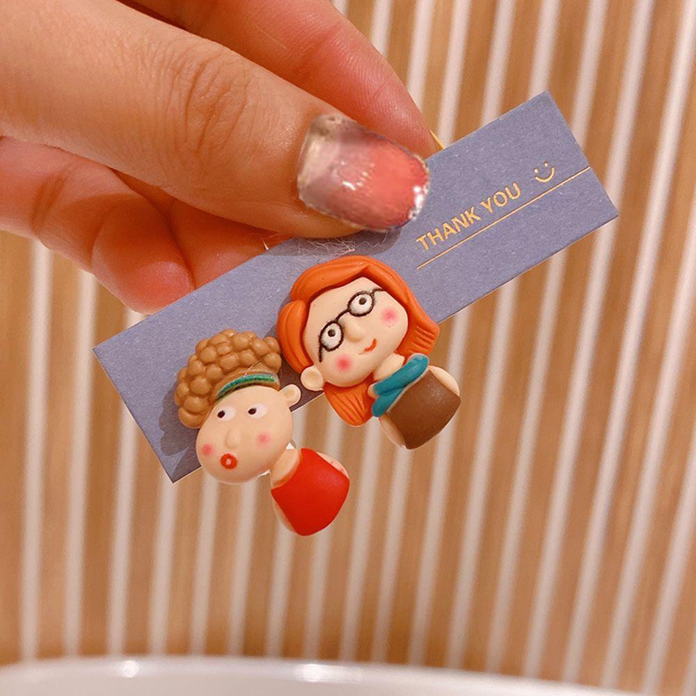 Mxbeauty Kartun Klip Anting Lucu Temperamen Hadiah Resin Anak Tanpa Tindik Gaya Korea Earrings