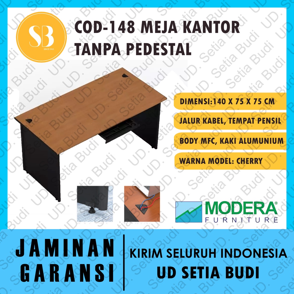 Meja Kantor Tanpa Pedestal Modera COD 148 140x75x75 C-Class