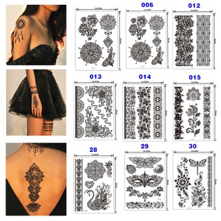  Stiker  Tato Sementara Motif Henna Warna  Hitam  Shopee 