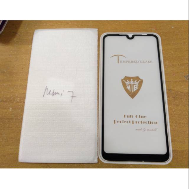 KOREAN Tempered Glass Redmi 7 6.26 inchi FULL SCREEN Guard TG 5D Xiaomi Redmi 7 FULL GLUE Anti Gores