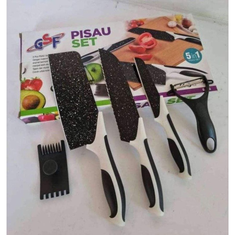 PISAU GRANITE COATING BATU MAIFAN/ PISAU SET/ KNIFE SET