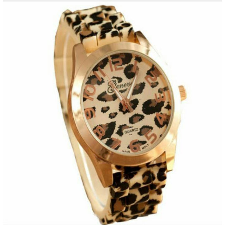 jam tangan geneva leopard / jtr 025 leopard
