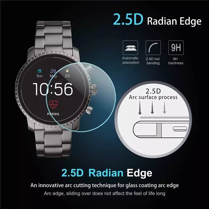 Tempered glass FOSSIL Q EXPLORIST HR Gen 4 anti gores screen guard