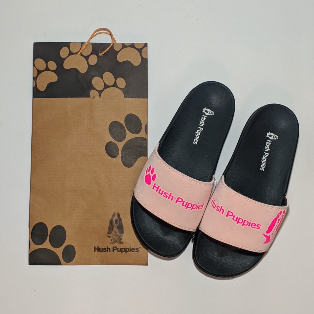 SANDAL Hush Puppies - Black Peach Pink Puppies Slippers sandals PRIA WANITA UNISEX CASUAL
