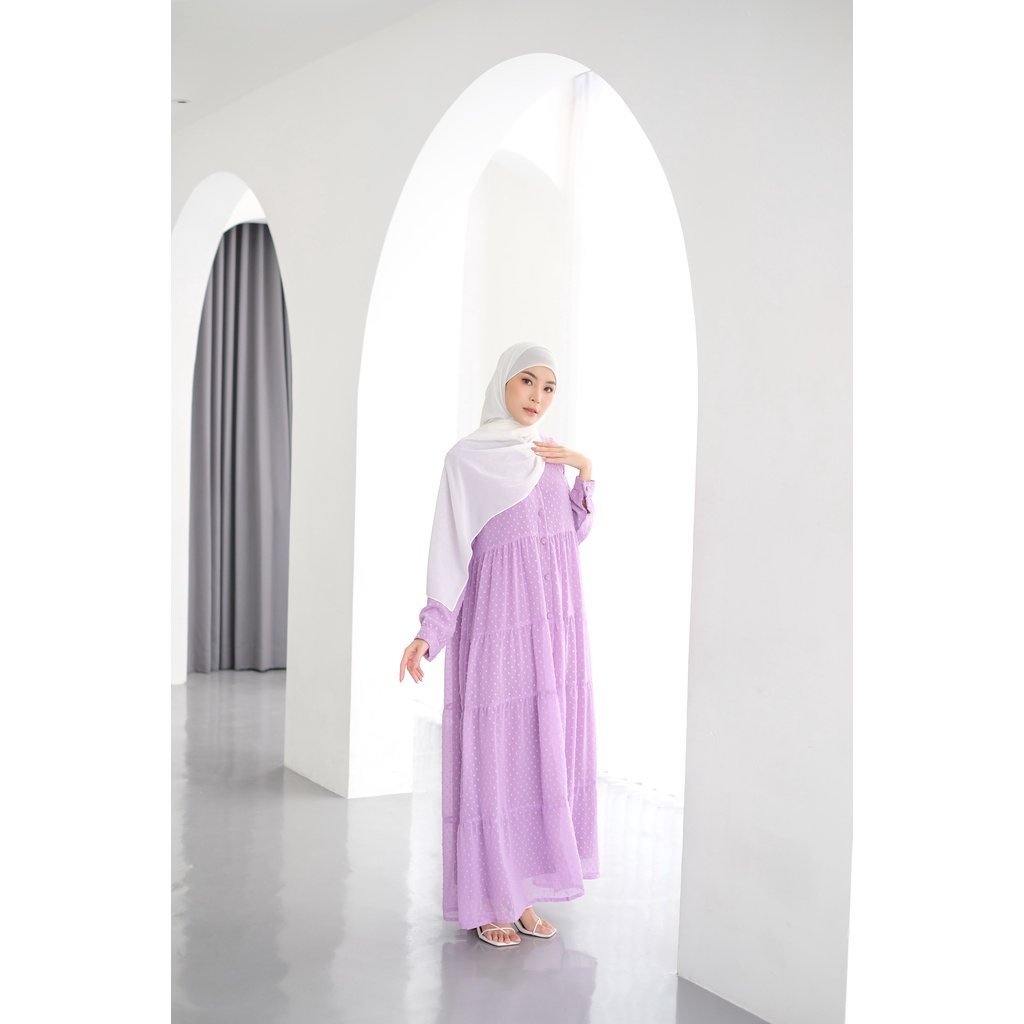 Dress Pesta Mewah | RUBY DRESS BLINK | Model Gamis Kekinian Bahan Ceruty Rubiah Impor