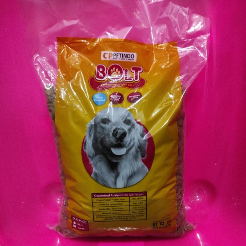 Makanan Anjing Bolt dog beef 1kg - Beef Dogfood