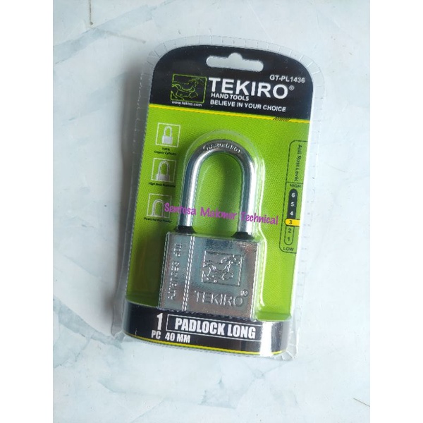 TEKIRO 40 MM Gembok Nikel Leher Panjang Padlock Long 40mm