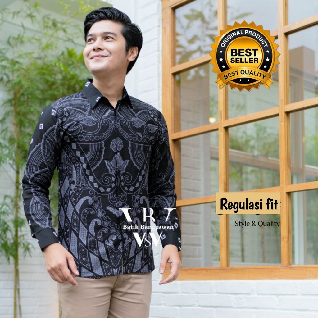 Batik Pria Kemeja Batik  Pria Lengan panjang Modern size M L XL XXL Reguler Fit