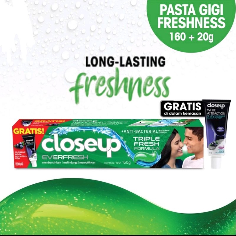 Pasta gigi Closeup 160 gr free close up Acai Berry 20 gram