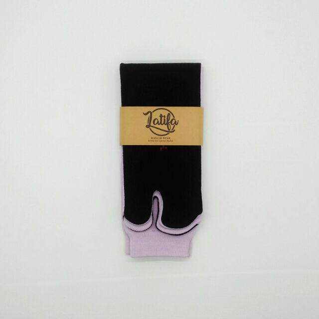 Kaos Kaki Jempol Polos Nilon Telapak Hitam Dewasa [ 1 LUSIN ]-lavender