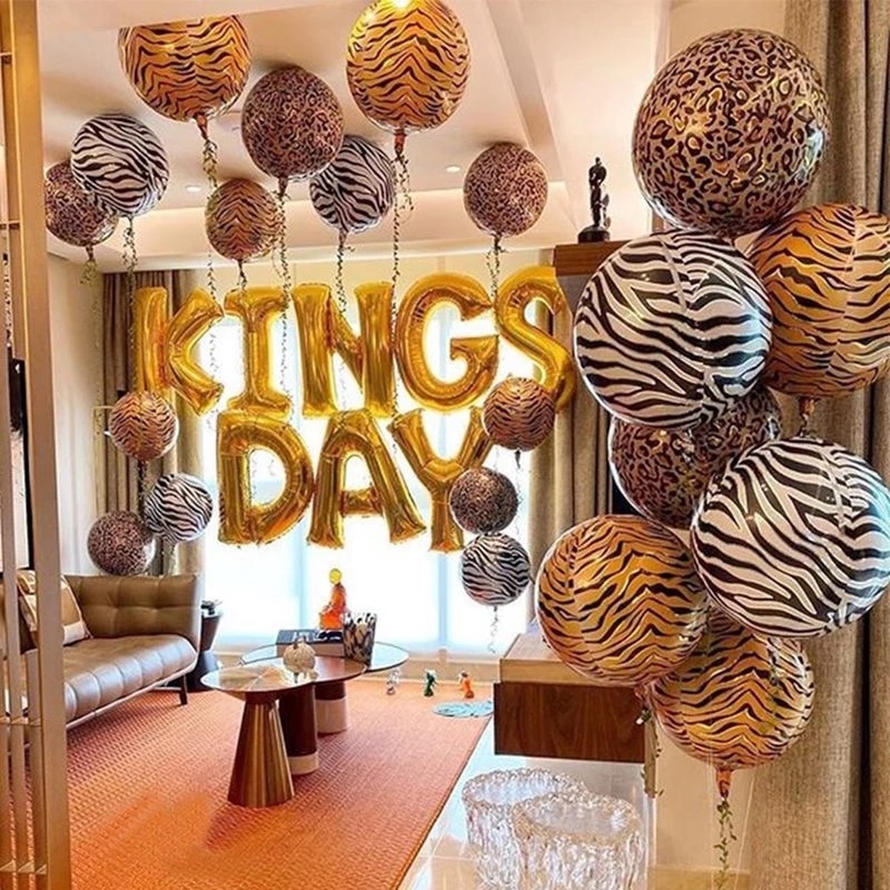 18 Inch Cartoon Animal Aluminum Foil Balloon/Birthday Party Party Decoration Striped Aluminum Film Ball