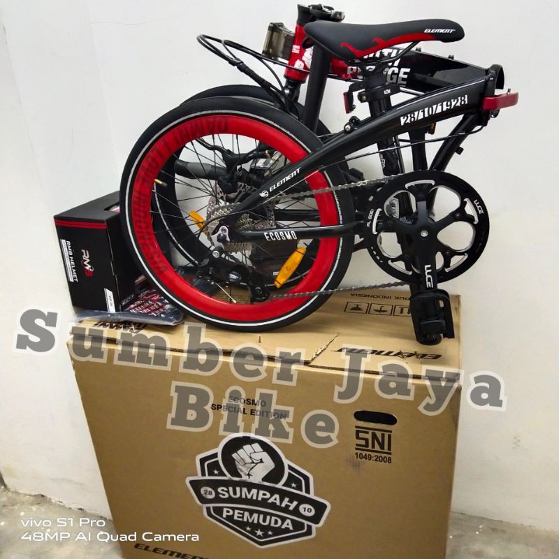 Sepeda Lipat 20 Inch Element Ecosmo 10 Sumpah Pemuda Edition