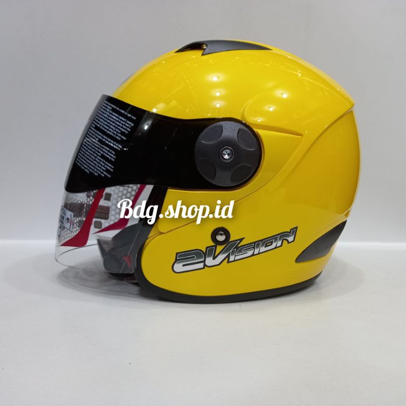 Helm kyt 2 vision solid halpace-Kuning golkar