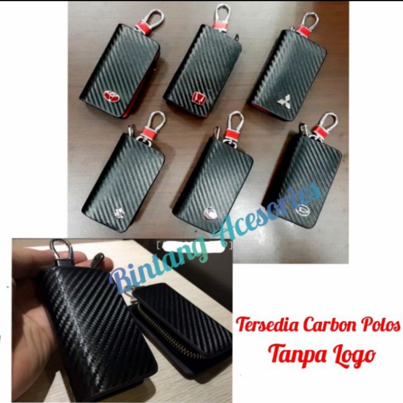 Dompet STNK Mobil DAIHATSU ROCKY Motif Carbon Logo gantung