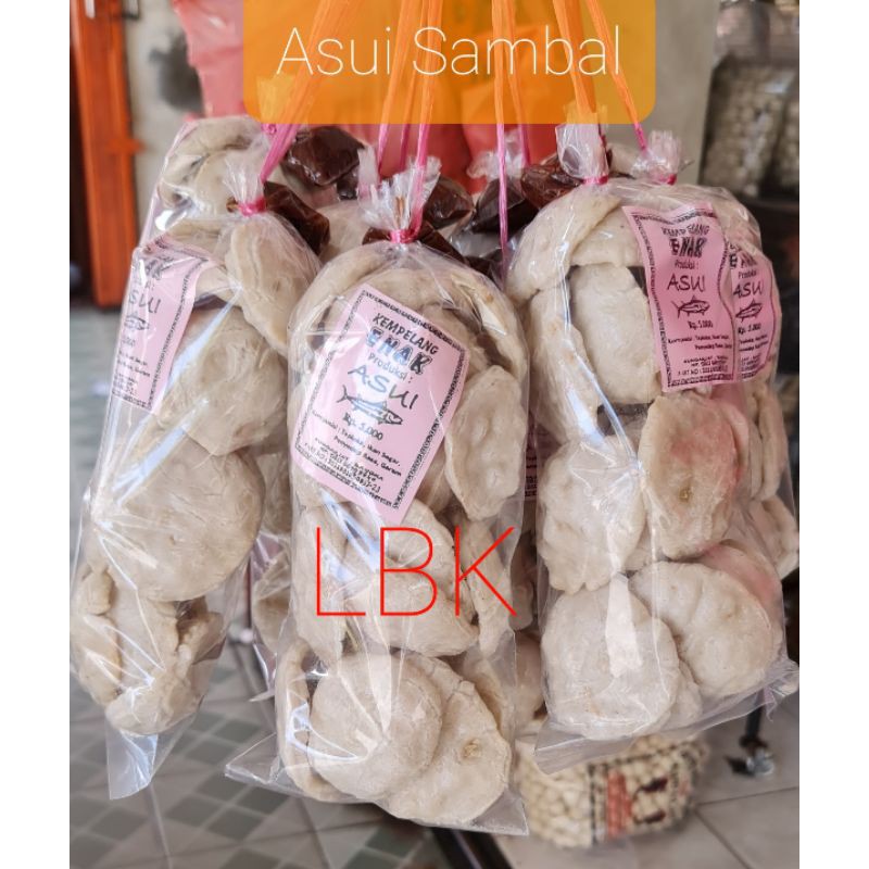 

Kemplang Asui Sambal 10 bks / Kemplang Panggang Pasir Asui / Kerupuk Bangka