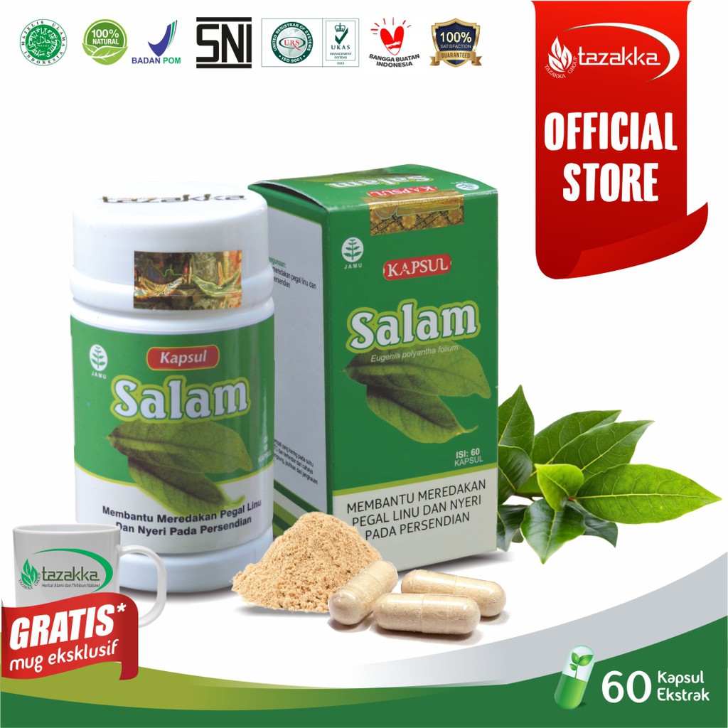 Tanaman Daun Salam Ekstrak Herbal Tazakka Official Store 60 Kapsul Obat