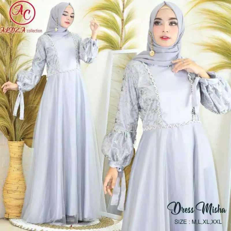 NEW REAL PICT GAMIS TULLE MODERN/GAMIS KONDANGAN/GAMIS PESTA