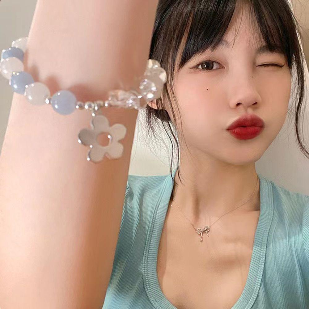 Needway Gelang Bunga Peri Indah Lucu Manis Manik Kristal Baroque Fashion Perhiasan