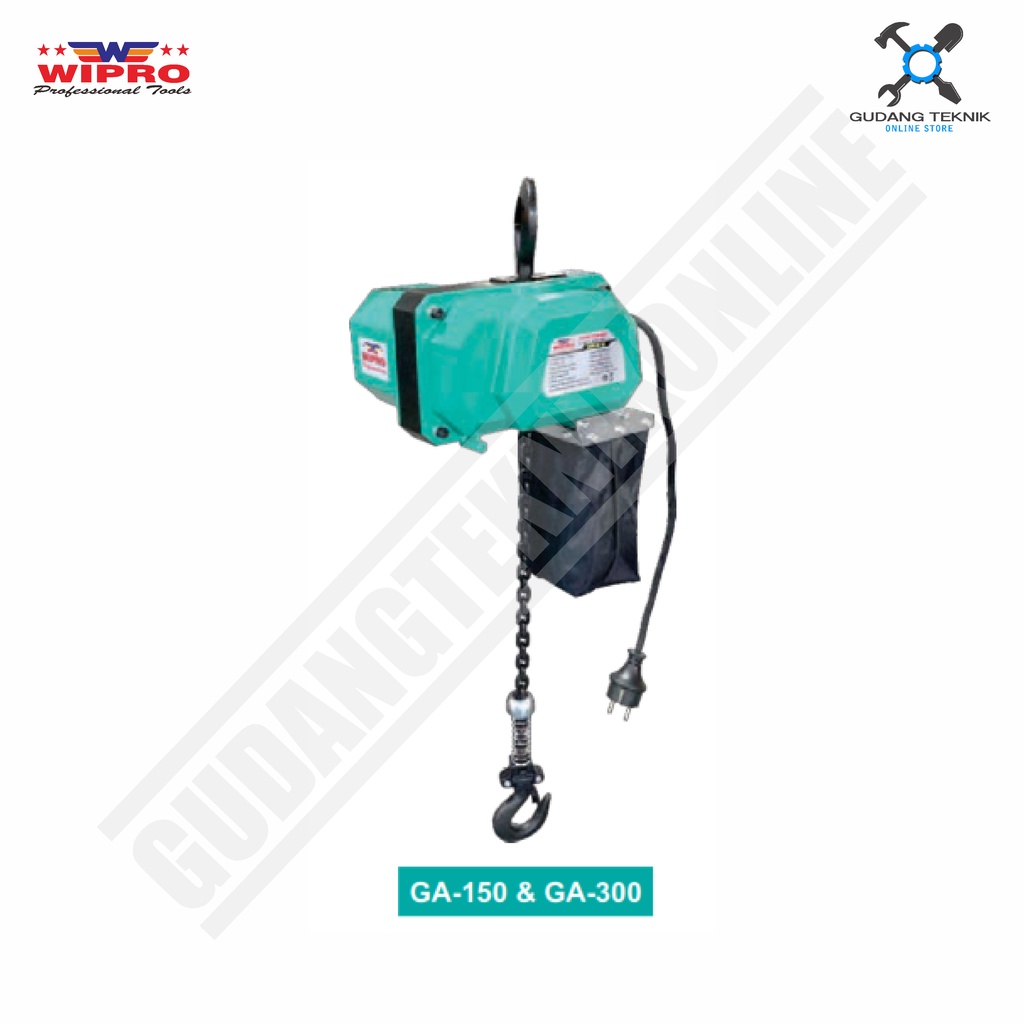 Katrol Electric Kapasitas 300 Kg WIPRO GA-300 / Katrol Listrik 1 PHASE 230V WIPRO GA 300 - Electric Elektrik HOIST KEREKAN 6 Meter WIPRO GA300